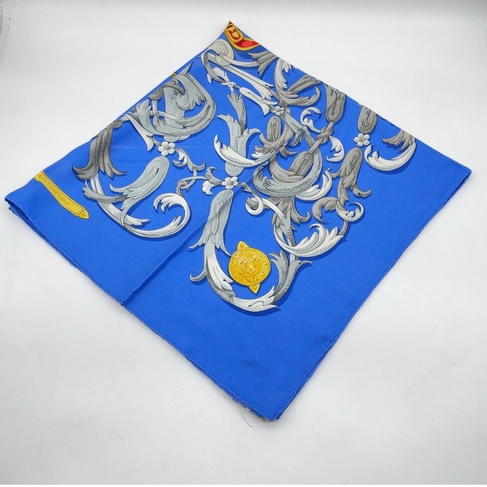HERMES Vintage Rare Collectible Carre 90 Equestrian 100% Silk Scarf Blue - Picture 8 of 12